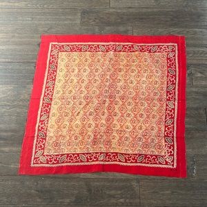 Vintage silk scarf has initials A S embroidered